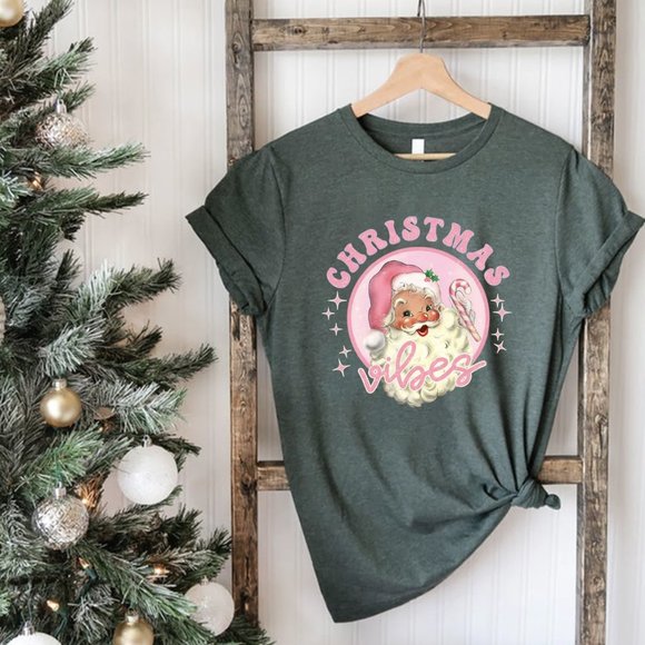 Hand Crafted Tops - Christmas Vibes Shirt
